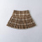 stylish non-stretch plaid print high waist pleated mini skirt size run small_Black_Rose Red_Brown
