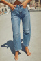 casual no-stretch plus-size patchwork 3-color high-waist wide-leg jeans_Dark Gray_Sky Blue_Haze Blue
