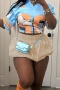 new sexy slight stretch 6-color patchwork mini bubble skirt_Black_White_Orange_Sky Blue_Light Purple_Khaki