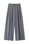 casual non-stretch 8 colors solid color high-waist pants_Black_White_Gray