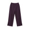 new casual no-stretch patchwork wool-like fabric wide-leg pants (size run small)_Dark Gray_Dark Purple