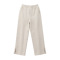 new casual no-stretch patchwork wool-like fabric wide-leg pants (size run small)_Dark Gray_Dark Purple_Beige