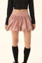 new stylish no-stretch 4-color patchwork mini puff skirts_Black_Gray_Pink