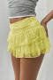 new stylish slight stretch 6-colors patchwork lace mini skirts new add color_Black_White_Pink_Yellow