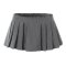 casual slight stretch stripe batch printing pleated mini skirt(with lined)_Black_Gray