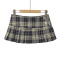 sexy non-stretch low-waist lattice printing with lined mini skirt_Red_Beige