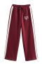 casual non-stretch letter printing high-waist drawstring loose pants_Rose Red