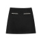 casual non-stretch rhinestone decor high-waist mini skirt_Black