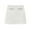 casual non-stretch rhinestone decor high-waist mini skirt_Black_White