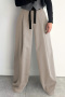 s-2xl stylish non stretch lace-up high waist wide leg pants_Black_Gray_Dark Gray_Rose Red_Beige_Khaki