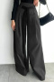 s-2xl stylish non stretch lace-up high waist wide leg pants_Black_Gray_Dark Gray