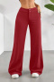s-2xl stylish slight stretch pure color loose wide leg pants_Black_Gray_Rose Red