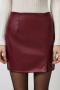 new no-stretch 3-color patchwork pu slit high-waist mini skirts_Black_Red_Rose Red