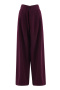 casual non-stretch solid color high-waist loose pants(size run small)_Black_Rose Red