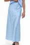 new casual no-stretch patchwork satin batch printing 3-color maxi floral skirts_White_Pink_Sky Blue