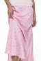 new casual no-stretch patchwork satin batch printing 3-color maxi floral skirts_White_Pink