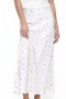 new casual no-stretch patchwork satin batch printing 3-color maxi floral skirts_White