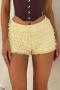sexy slight stretch 3 colors high-waist solid color shorts_Black_White_Beige