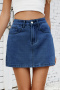 casual plus size non-stretch solid button zip-up pocket denim mini skirt_Sky Blue_Dark Blue