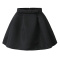 casual non-stretch solid color bow-decorated mini skirt with lining_Black