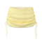 casual non-stretch slim fit plaid print drawstring mini skirt_Black_Yellow