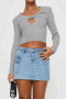 new slight stretch 6-color patchwork denim pockets mini skirts_Pink_Light Green_Sky Blue