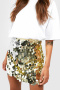 sexy non-stretch 3 colors sequin decor high-waist mini skirt_Black_Gold