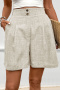 stylish non-stretch two colors high waist pockets all-match shorts_Dark Gray_Beige