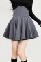 casual slight stretch 5 colors solid color high-waist mini skirt(size run small)_Black_White_Dark Gray