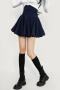 casual slight stretch 5 colors solid color high-waist mini skirt(size run small)_Black_White_Dark Gray_Dark Blue