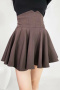 casual slight stretch 5 colors solid color high-waist mini skirt(size run small)_Black_White_Dark Gray_Dark Blue_Brown