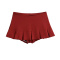 casual slight stretch solid color lapel mini skirt(size run small)_Black_Gray_Red