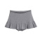 casual slight stretch solid color lapel mini skirt(size run small)_Black_Gray