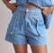 new plus-size non-stretch denim pockets high-waist shorts_Black_Dark Gray_Sky Blue
