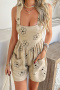 stylish slight stretch flower printing 4 colors overalls_Pink_Blue_Beige_Khaki