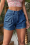 xs-xl stylish non-stretch patchwork 3-color high-waist denim shorts_Black_Blue_Dark Blue