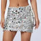 sexy slight stretch sequin decor lace-up mini skirt(new added colors)_Black_Pink_Red_Magenta_Yellow_Aqua Green_Green_Light Purple_Silver