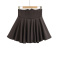 casual non-stretch 5-colors solid high-waist mini pleated skirt with lining_Black_White_Dark Gray_Dark Blue_Reddish Brown