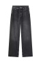 casual non-stretch denim 6 colors high-waist jeans_Black
