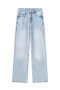 casual non-stretch denim 6 colors high-waist jeans_Black_Gray_Sky Blue