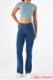 casual high stretch solid color high waist hip lift slim jeans size run small_Black_Sky Blue_Blue