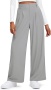 stylish plus size slight stretch 7 colors high waist pocket trousers_Black_Gray