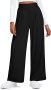 stylish plus size slight stretch 7 colors high waist pocket trousers_Black