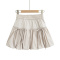 casual non-stretch 3 colors solid color high-waist mini skirt(size run small)_Black_White_Beige