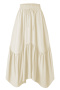 stylish plus-size 5-color patchwork slight stretch lace-up high-waist maxi skirt_Black_White_Dark Green_Beige