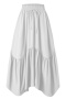 stylish plus-size 5-color patchwork slight stretch lace-up high-waist maxi skirt_Black_White