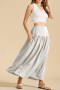 s-xl slight stretch 5-color patchwork pockets high-waist maxi skirts_Black_Dark Green_Beige_Reddish Brown_White