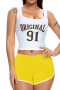 casual plus size slight stretch 13 colors slim mid waist shorts (only shorts)_Black_Pink_Light Pink_Rose Red_Yellow