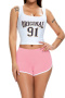 casual plus size slight stretch 13 colors slim mid waist shorts (only shorts)_Black_Pink_Light Pink