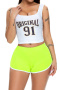 casual plus size slight stretch 13 colors slim mid waist shorts (only shorts)_Black_Pink_Light Pink_Rose Red_Yellow_Orange_Light Green_Aqua Green_Green